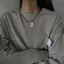 Đơn Giản Thương Hiệu Vuông Mặt Dây Chuyền Chữ Hip-Hop Item Nữ Mùa Hè Phong Cách Thoáng Mát Hai Lớp Trang Trí Xương Đòn Phụ Kiện Nam