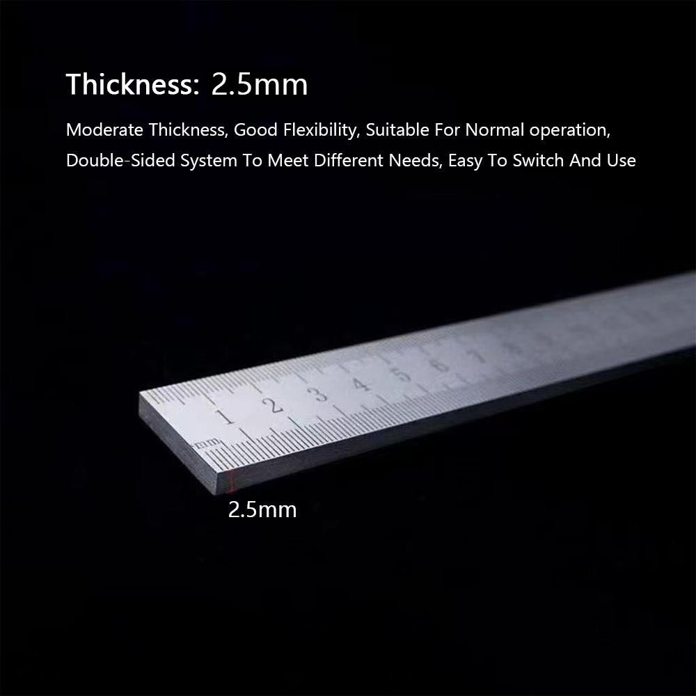 NOTE1 1 Cái Thước Thép Không Gỉ, Dụng Cụ Đo Công Nghiệp Thép Quench 50cm, Đầu Cứng Tỉ Lệ Kép Độ Chính Xác Cao Đo Vẽ Đa Năng Sử Dụng Khẩn Cấp