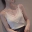 NICOLOO Ren Cổ Chữ V Sling, Áo Vest Viền Ren Gợi Cảm Mùa Hè, Thời Trang Ngọt Ngào Cho Bé Gái Không Tay Tank Top Đi Biển Kỳ Nghỉ