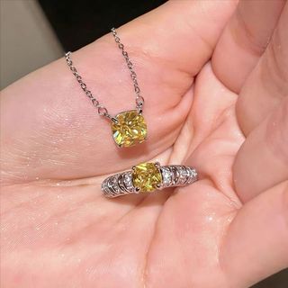 Châu Âu Mỹ ins Phong Cách Mới Kim Cương Vàng Zircon Vòng Cổ Mở Nhẫn Nữ