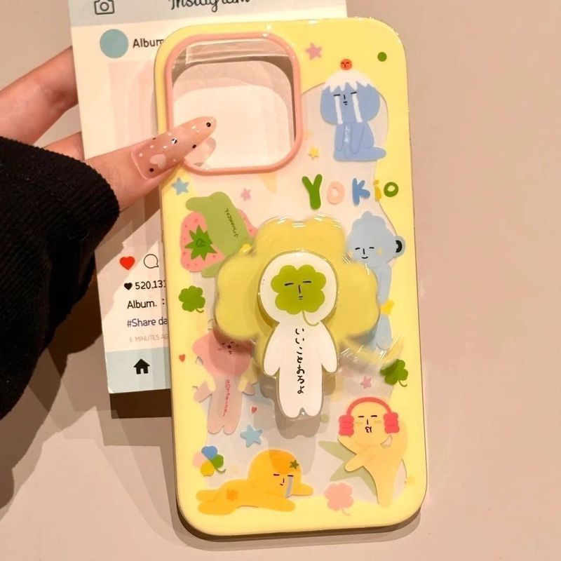 Ins Style Dễ Thương Sáng Tạo yukio Búp Bê Xấu Xí Giá Đỡ Từ Tính Apple 17promax Apple 16 / 15promax Vỏ Bảo Vệ