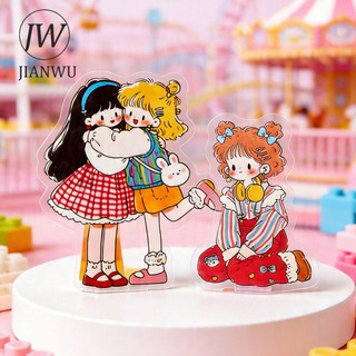 JIANWU Dễ Thương Power Girl Series Kawaii Nhân Vật Phong Cảnh Chất Liệu Cắt Dán Thêu Sò PET Miếng Dán Sáng Tạo Tạp Chí Văn Phòng Phẩm