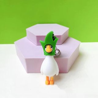 Móc khóa động vật HIGHVIEWLS, Vòng chìa khóa hoạt hình hợp kim PVC, Móc khóa vịt cá nhân dễ thương Trang trí chìa khóa xe hơi