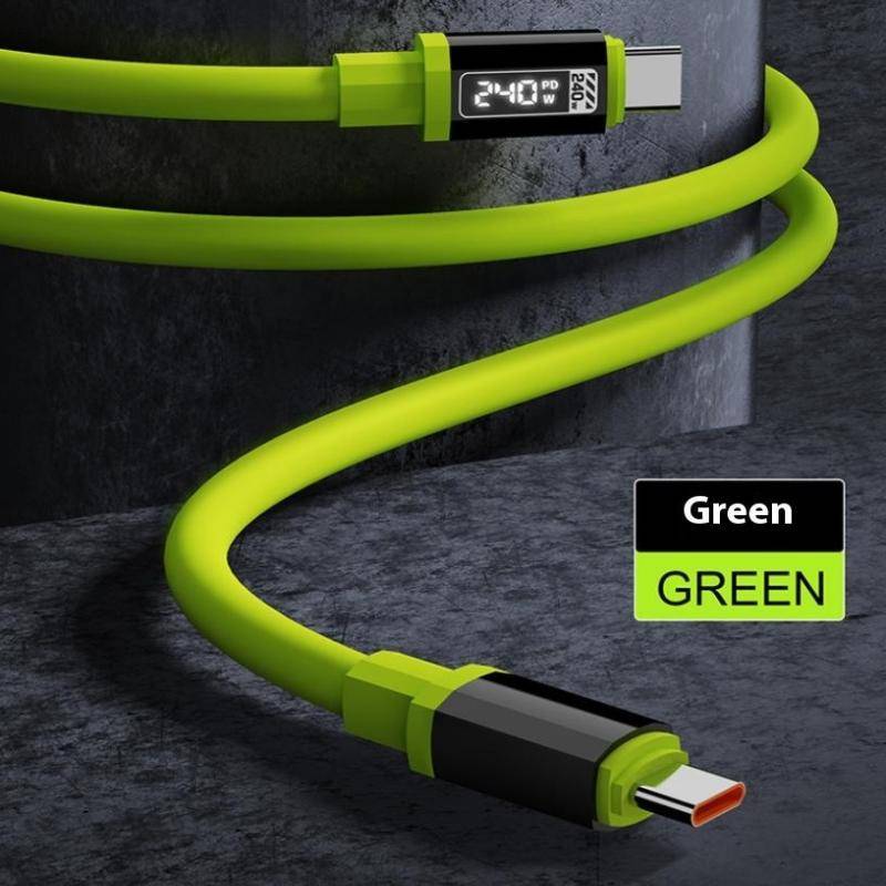 Cáp sạc nhanh JASMINE 240W 1.5m USB Type-C sang Type-C với màn hình nguồn thời gian thực cho doanh nhân Thiết bị di động học sinh JASMINE