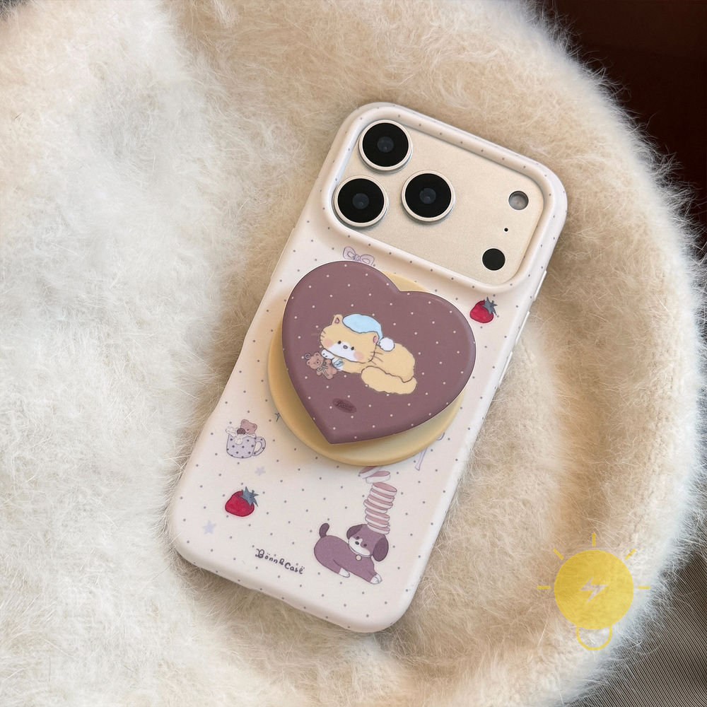 Phone Case For iPhone 17 Pro Max 16 15 14 13 with Griptok TPU Magnetic Soft with Griptok Aesthetic Korean Cute