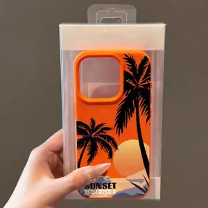 Bầu trời hoàng hôn dưới cây dừa Phù hợp với vỏ điện thoại 1716, iPhone 15/14, i hoàng
