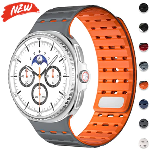 Không có khoảng cách dây đeo silicon từ tính cho vòng tay Samsung Galaxy Watch 8 40mm 44mm / 8 Classic 46mm