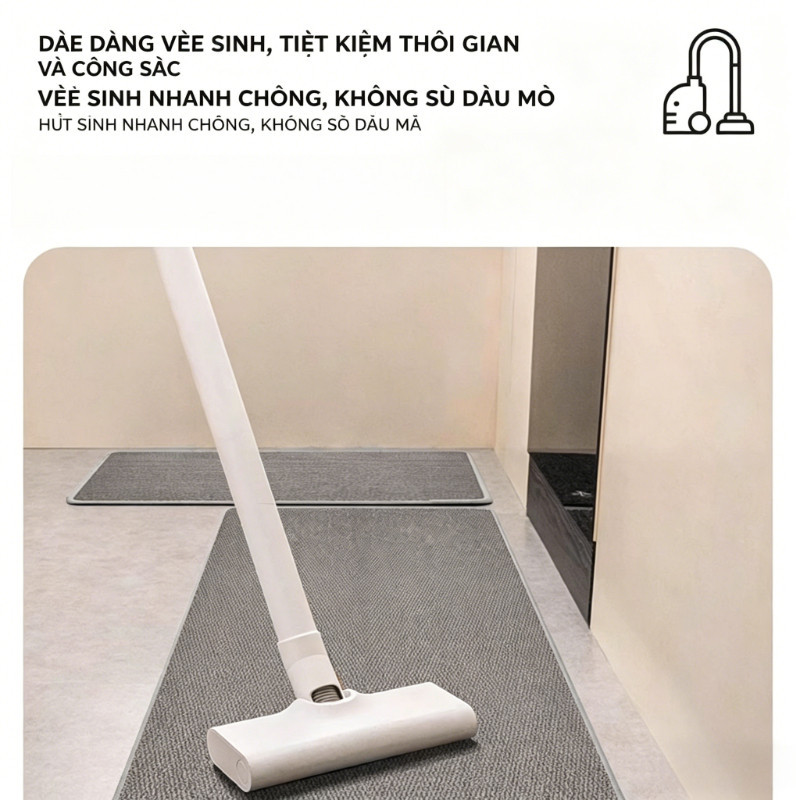 Thảm Bếp Dệt Sợi Chống Trơn Trượt, Hút Bụi, Sợi đay Giả Cao Cấp, Dễ Lau, Phong Cách Nhật Bản