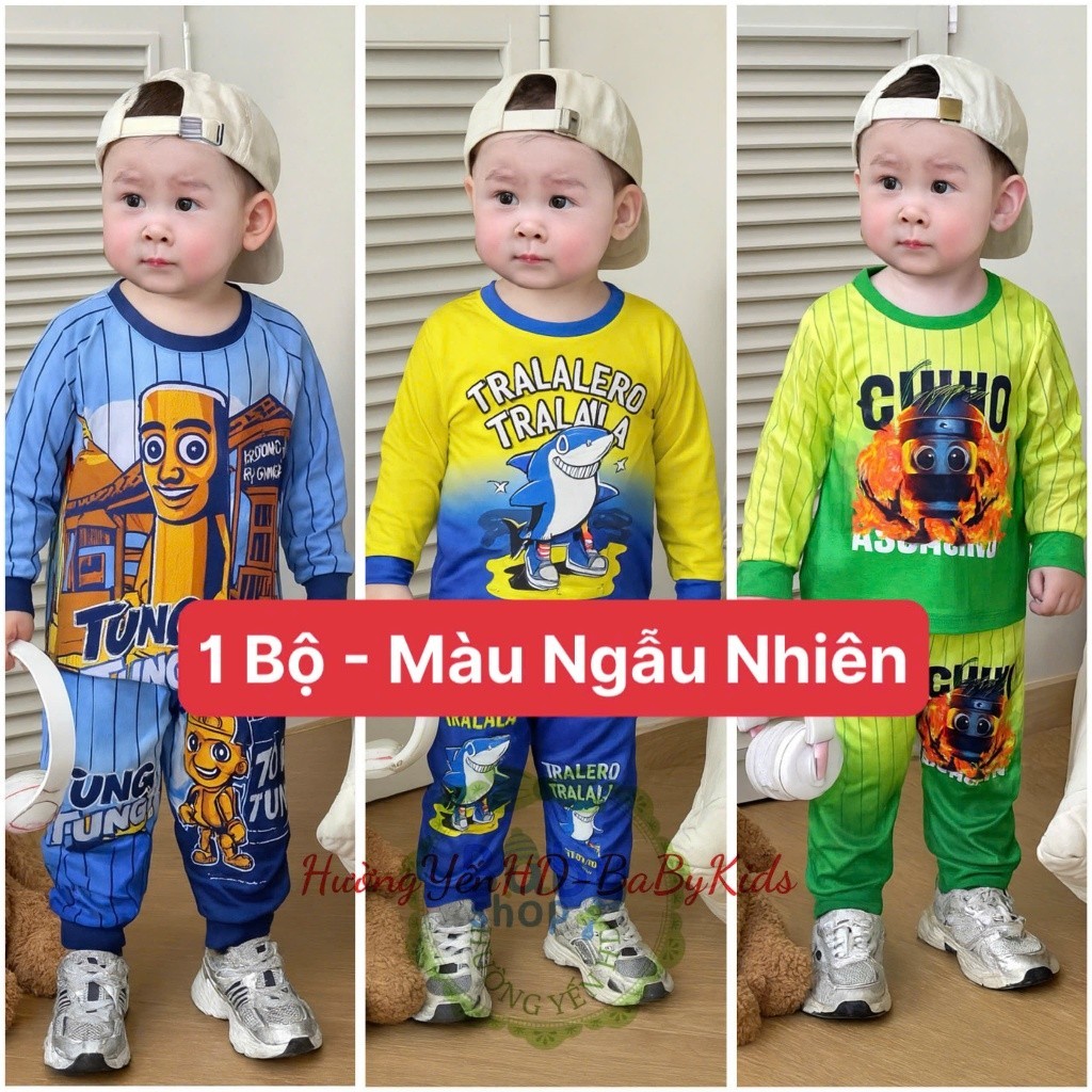 Sét đồ thu đông cho bé 7-50kg COMBO 3Bộ/3màu TREND hoạt hình TUNGTUNG SAHUA