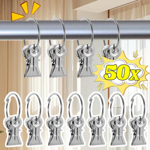 Kẹp thép không gỉ bền có tay cầm chắc chắn, Kẹp khăn tất rèm đa năng, Thiết kế chống gỉ nhẹ, 10 / 30 / 50 Cái