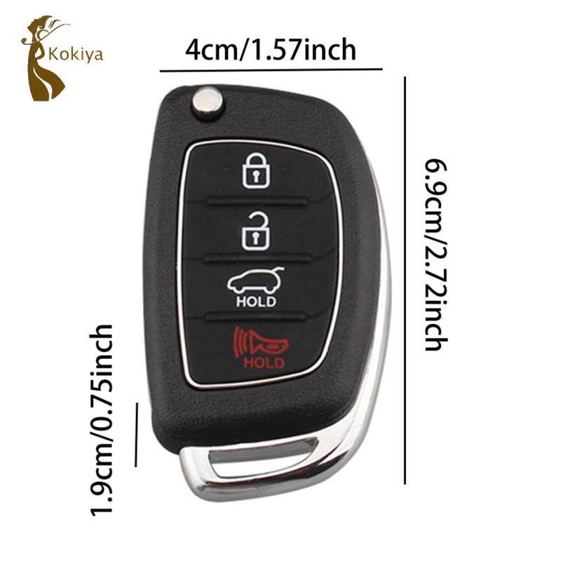 Vỏ chìa khóa Fob từ xa 4 nút & lưỡi dao cho Hyundai i10 i20 i30 i35 i40 Genesis