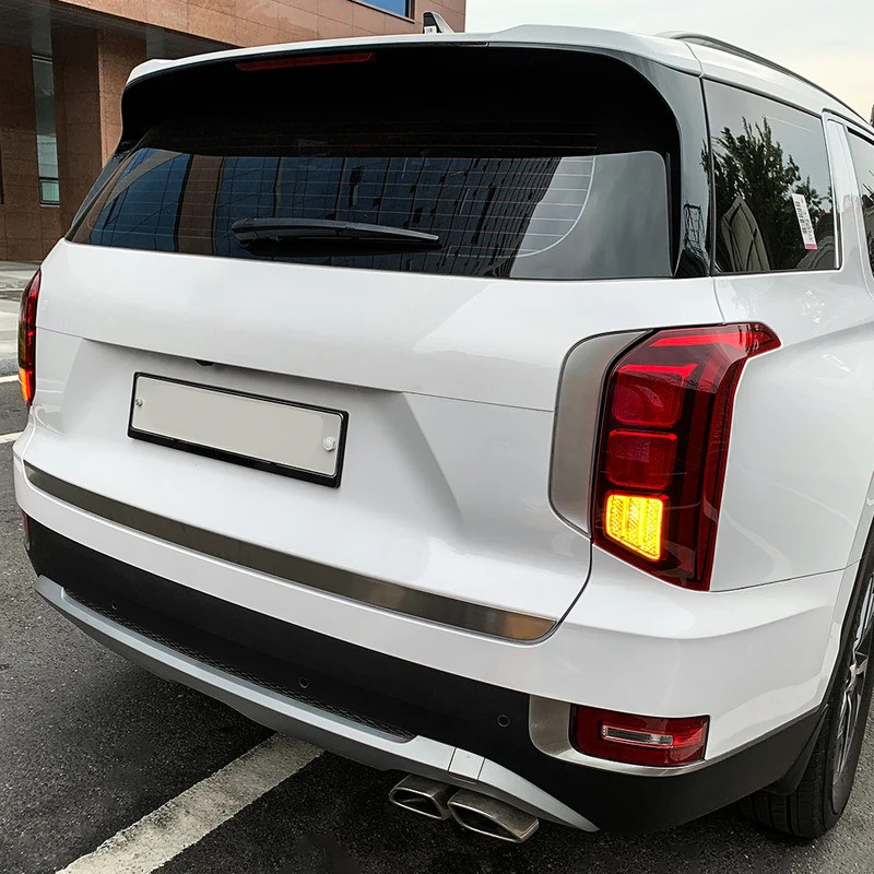 Dành Cho Xe Hyundai Palisade 2020-2025 Tự Động Bạc Thép Không Gỉ Đuôi Trang Trí Bao Viền Bên Ngoài Phụ Kiện