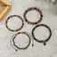 Vòng tay nam đá onyx và hematite đính hạt vintage tối giản, phù hợp cho cuộc họp văn phòng SBS