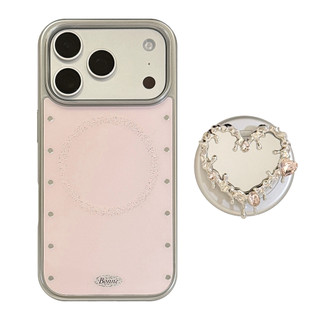 [Sheren] Ốp Điện Thoại Màu Hồng Thích Hợp Cho i17 16 15 14 13 12 11 pro max Vỏ điện thoại