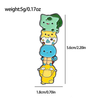 2 Cái / bộ Dễ Thương Pokemon Thổ Cẩm Pikachu Psyduck Kim Loại Men Pin Huy Hiệu Phụ Kiện