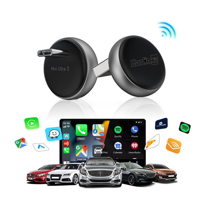 Bộ Chuyển Đổi Không Dây CarPlay & Android Auto Mini Ultra 3 – OTA, BT5.4, WiFi 5.8, Nâng Cấp Xe Hơi