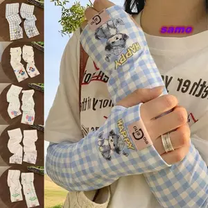 Tay áo chống nắng nữ SAMO, chất liệu Ice Silk UV, họa tiết hoạt hình, phù hợp cho mùa hè