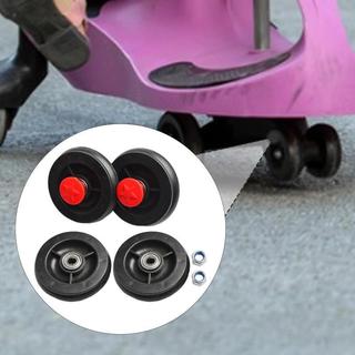 4 bộ bánh xe xoắn cho ô tô trẻ em, phù hợp với sàn gỗ cứng và thảm, gồm bánh trước và sau