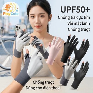 Găng tay chống nắng UPF50 ice silk làm mát, chống trượt, phù hợp cho xe đạp và xe máy mùa hè