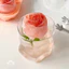 🌤️COD🌤️Khuôn silicon làm đá viên, họa tiết bông hồng,Khuôn thạch 4 viên có nắp đậy xinh xăn cute trang trí
