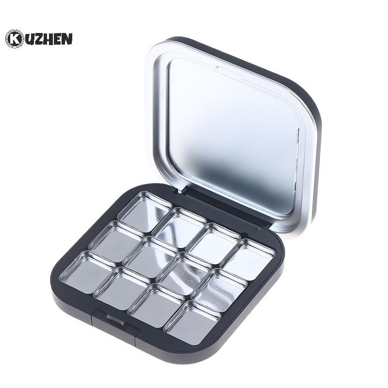 KUZHEN Trống Vuông Trang Điểm Bảng Hút Từ Tính Có Gương Phấn Mắt Blush Matte Box Có Chảo Mỹ Phẩm Blush Hộp Đựng HOT