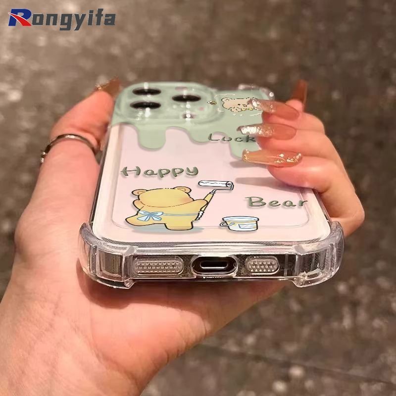 Ốp Điện Thoại Gấu Hoạt Hình Cho Redmi K90 Pro Max 15 15R 15A 15C 13X Note 15 Pro Plus Turbo 5 Max 4 Pro A7 A5 A4 5G 4G Vỏ Mềm Ếch Dễ Thương