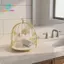 Kệ lưu trữ phòng tắm bằng sắt cao cấp Tay cầm pha lê Khay Vanity Khay sắp xếp phân vùng bằng đá cẩm thạch để trang điểm Phòng ngủ Tủ quần áo