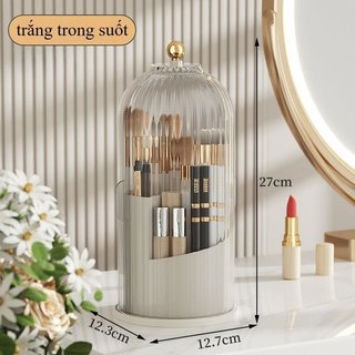 360 Xoay Bàn Chải Trang Điểm Chống Bụi ABS Để Bàn Mỹ Phẩm Tổ Chức Bút Đứng Lưu Trữ