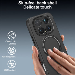 Dành cho Honor Magic 8 Pro Ốp điện thoại cứng cảm giác da có chân đế ẩn Vỏ từ tính cạnh mềm Vỏ mỏng chống sốc