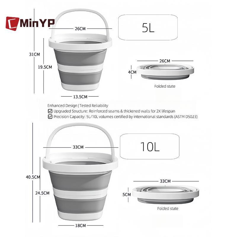 CMinYP Buet nước có thể gập lại Thùng gấp nhẹ để cắm trại du lịch Thiết kế chống rò rỉ có thể tái sử dụng vinh quang ngoài trời
