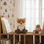 Đồ chơi sang trọng nằm QEARY, Thiết kế thực tế Chất liệu mềm Mô phỏng Plushie, Ngoại hình giống như thật dễ thương Phong cách đáng yêu Kết cấu lông tơ màu đỏ Đồ chơi sang trọng ngày lễ