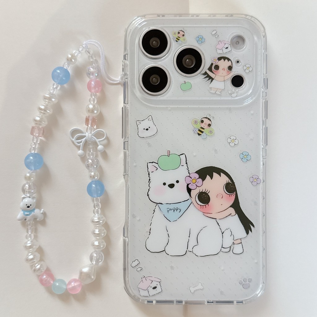 Ốp điện thoại hoạt hình bé gái cho iPhone 17 Pro Max 17 16 15 14 Vỏ bảo vệ chống sốc