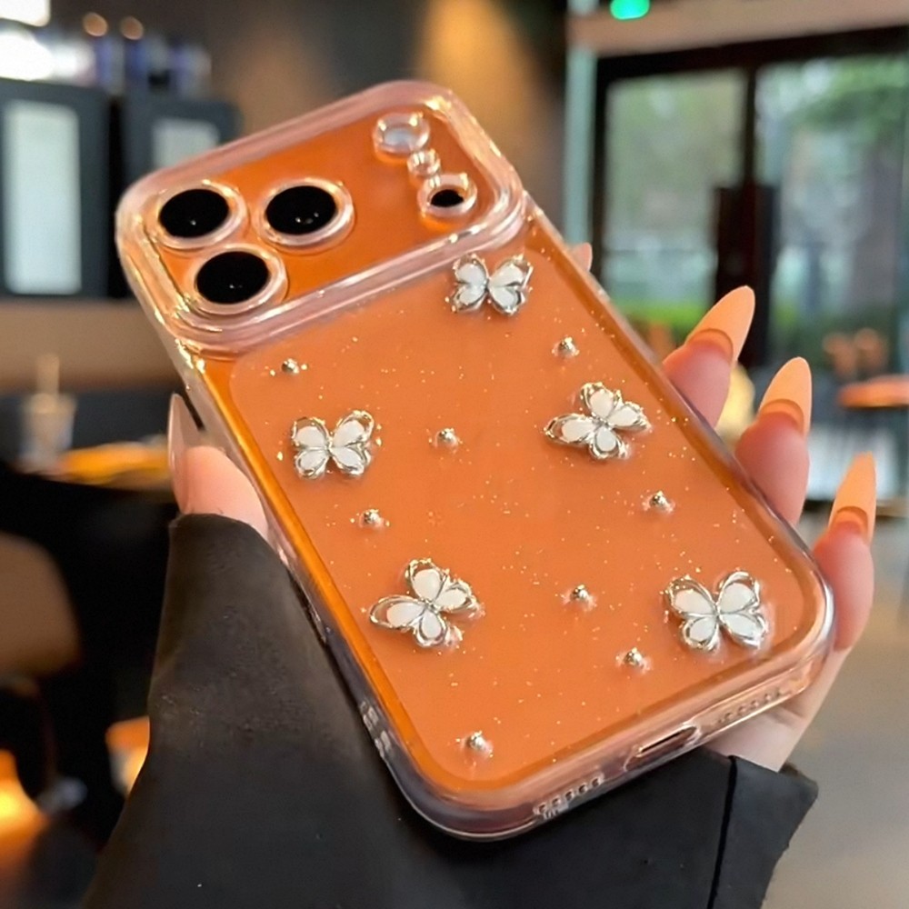 Ốp Điện Thoại Nhựa Bướm 3D Cho iPhone 17 Pro Max 17 Air 16 Plus 15 14 13 12 11 Vỏ Bảo Vệ Chống Sốc
