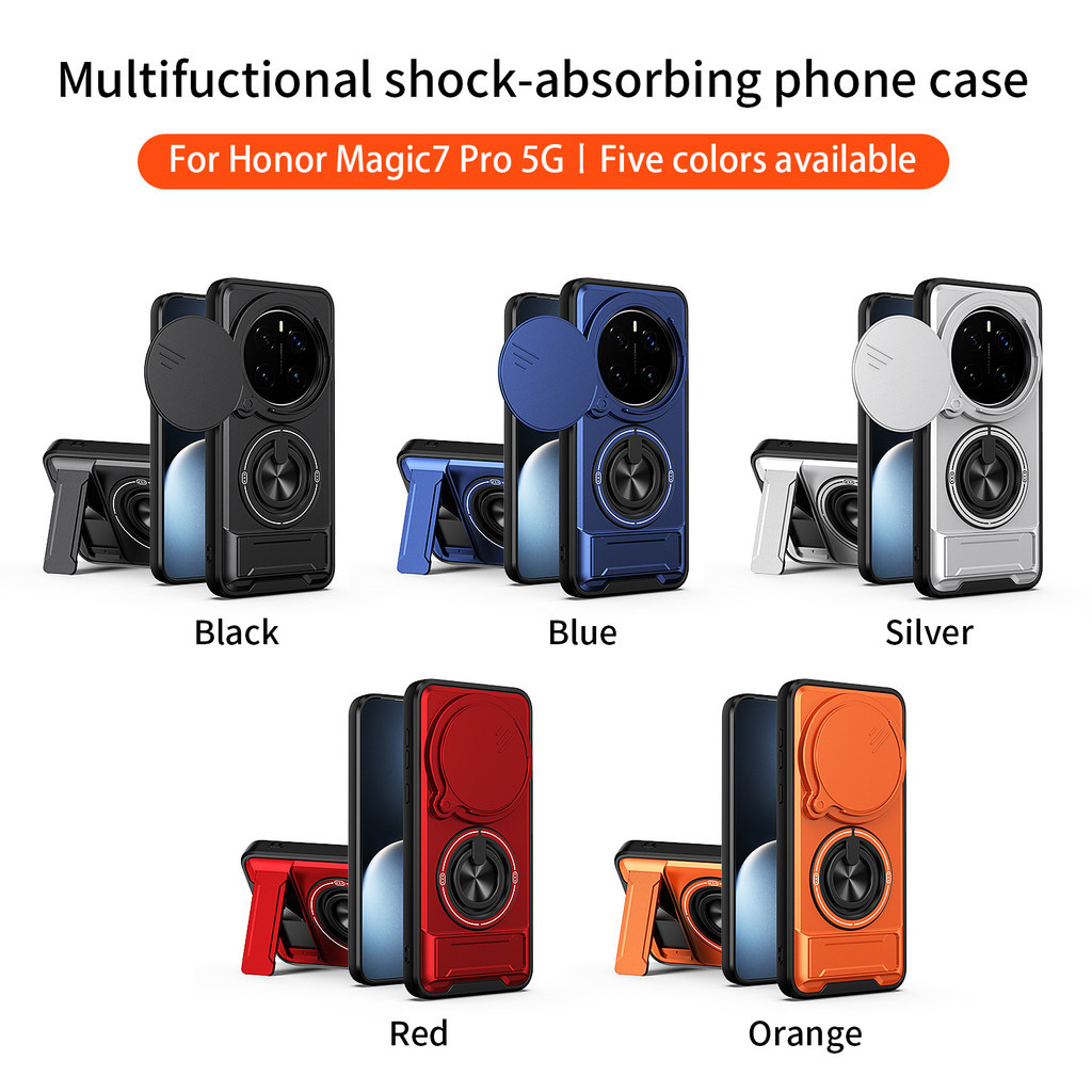 Ốp Điện Thoại Đa Năng Sang Trọng Thích Hợp Cho Honor Magic7 Magic6 Magic8 Pro 5G Dây 360°Giá đỡ vòng có vỏ máy ảnh Vỏ bảo vệ toàn diện chống sốc