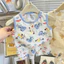 Bộ đồ ngủ VN, Bộ đồ hai mảnh, Bộ đồ quần short, Quần áo trẻ em, Áo vest, Thích hợp cho bé trai bé gái, Phong cách Hàn Quốc, Thích hợp cho mùa hè, Bộ đồ ngủ hoạt hình thân thiện với da, Quần áo ngoài trời, Bộ đồ ngủ bé gái Hàn Quốc