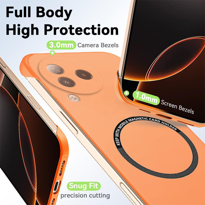 Ốp điện thoại mỏng từ tính sang trọng không viền cho Xiaomi Civi 1S 2 3 Civi2 Civi3 4 5 Pro Vỏ cứng chống trầy xước Vỏ giáp chống sốc