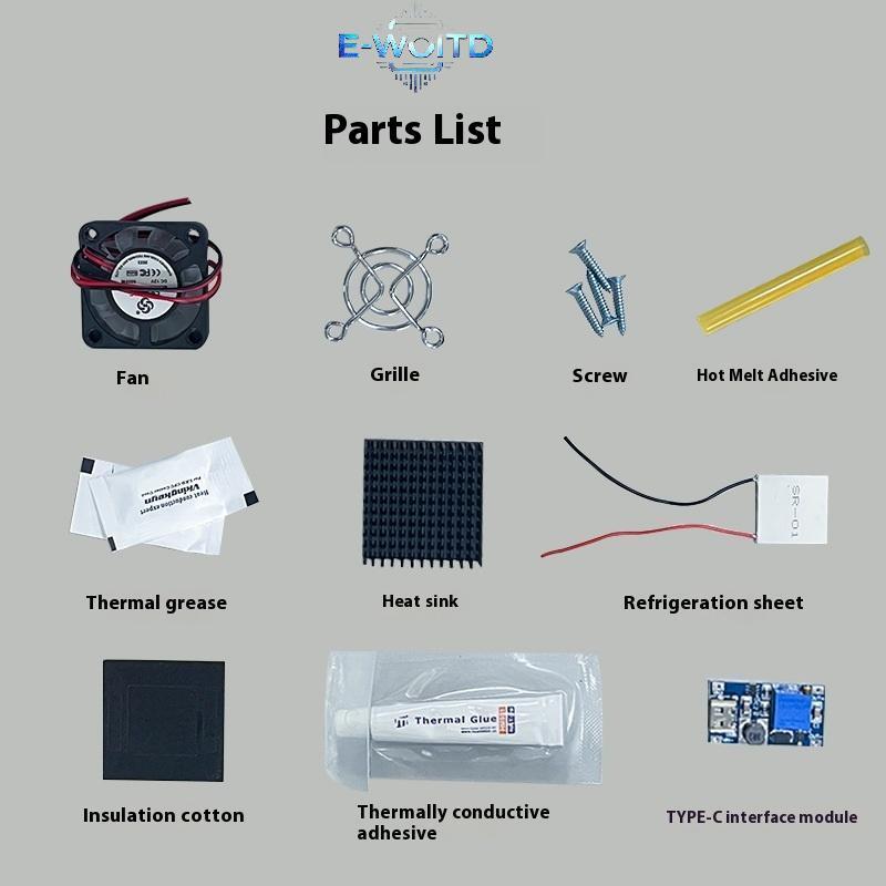 E-WOITD 1 Bộ 40 * 40MM Bán Dẫn Làm Lạnh Chip SR-01 5V DIY Nhiệt Điện Làm Mát Peltier Elemente Module E-WOITD