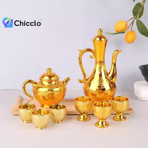 Ấm Siêu Tốc Bộ Nồi Cà Phê Kính Cổ Điển Bình Trà Tinh Tế Ấm Trà Vàng Hộ Gia Đình Cổ Điển Đền Cung Cấp Cốc Đẹp