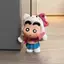 Crayon Shin-chan Hình 10cm – Tư thế điện thoại màu hồng dễ thương, Bàn làm việc trên ô tô Trang trí nội thất, Quà tặng