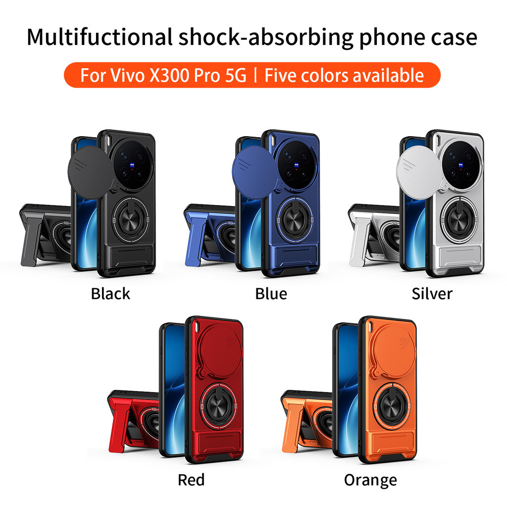 Thích Hợp Cho Vivo X300 Pro Ultra X200 FE 5G 360 Nhẫn Đứng Ốp Lưng Điện Thoại Dây Có Vỏ Máy Ảnh Gắn Xe Từ Tính Chống Sốc Bảo Vệ Toàn Diện