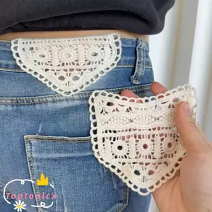 TOPTOOLCX 1 / Chiếc Quần Jean Thắt Lưng Mở Rộng, Rỗng Ren Điều Chỉnh Thắt Lưng Mở Rộng, Cotton Bà Bầu Dây Thắt Lưng Cho Quần Jean