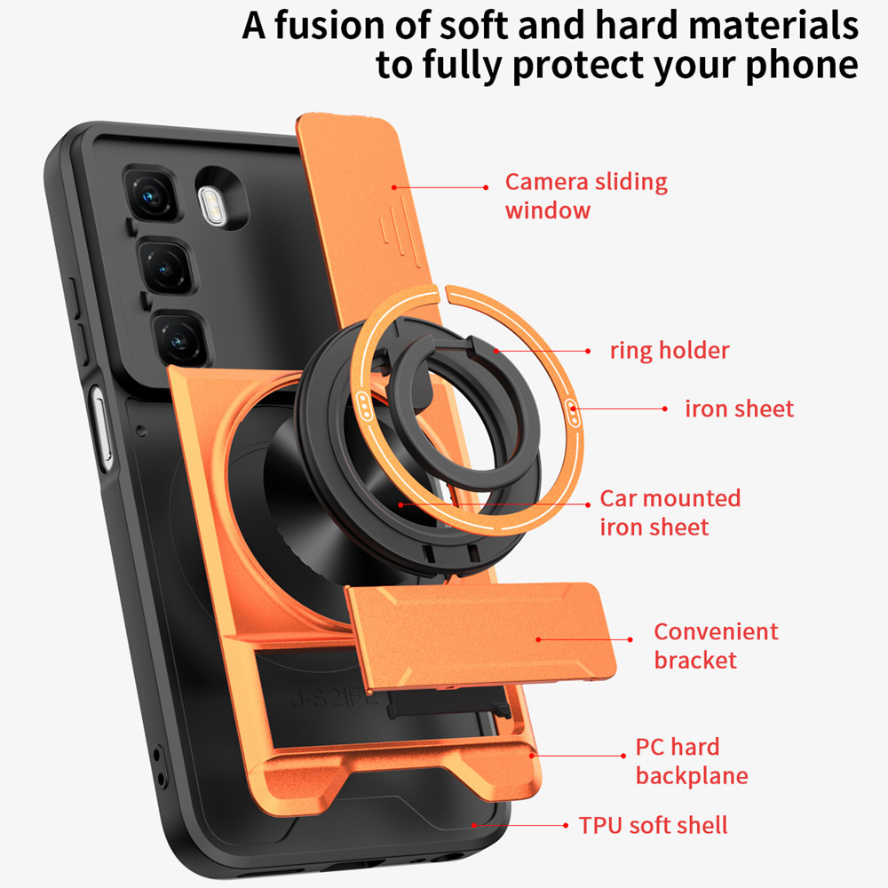Ốp Điện Thoại Đa Năng Sang Trọng Thích Hợp Cho Infinix Hot 50 Pro + 4G 60 70 40 5G Dây 360°Giá đỡ vòng có vỏ máy ảnh Vỏ bảo vệ toàn diện chống sốc