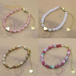 PNPIA- Thời Trang Đáng Yêu Đá Tự Nhiên Đính Hạt Vòng Tay Cho Nữ Bé Gái Đơn Giản Cá Tính Có Thể Điều Chỉnh Vòng Tay Phụ Kiện Trang Sức Quà Tặng
