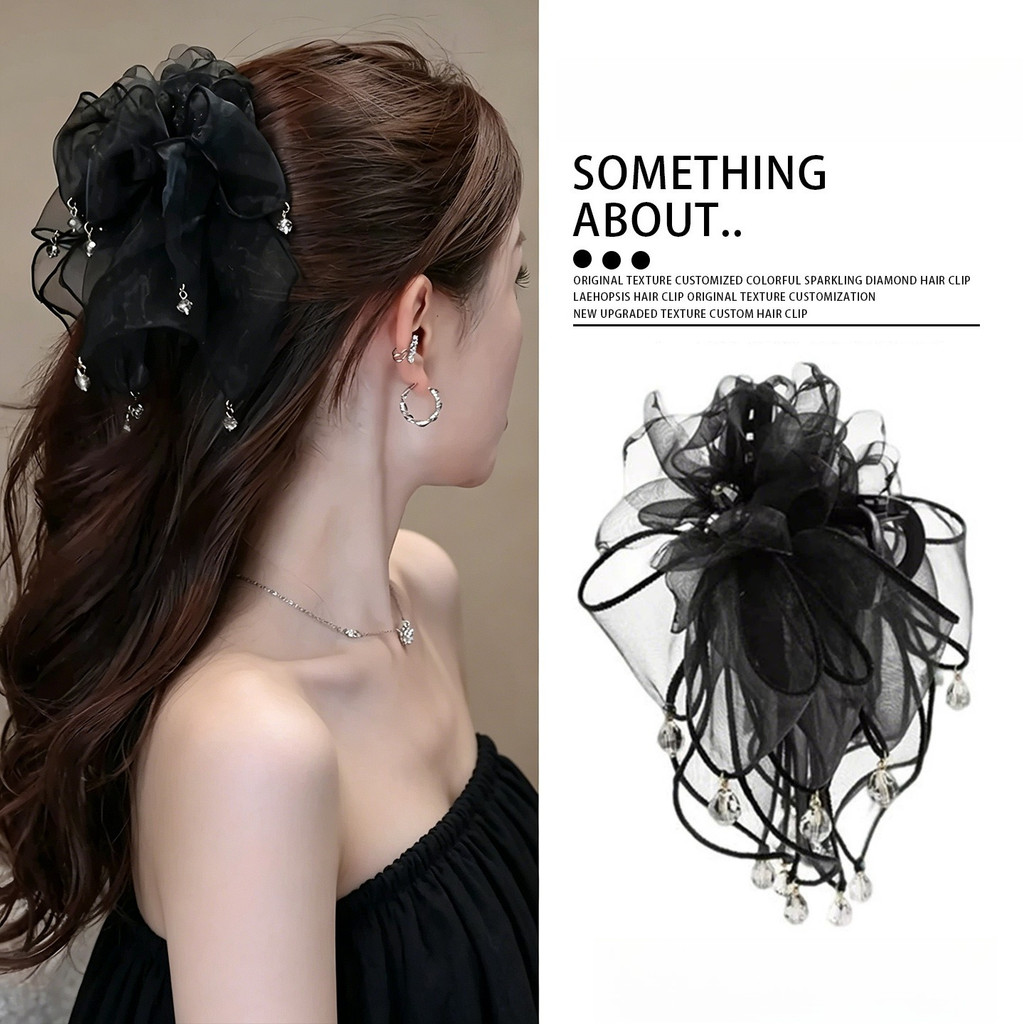 2026 Phiên Bản Hàn Quốc Đầu Lưng Nơ Tóc Retro Ánh Sáng Sang Trọng Gạc Kẹp Nữ