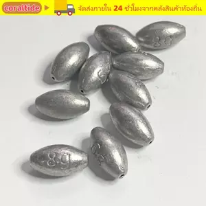 CORALTIDE 20 Chiếc Chìm Trọng Lượng Câu Cá, Chìm Chìm Chì Câu Cá Hình Ô Liu, 0.4g-4g Câu Cá Trượt Bắn Chìm Dụng Cụ Câu Cá