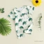 Sơ Sinh Bé Trai Mùa Hè Áo Liền Quần Khủng Long / Rùa In Tay Ngắn Nửa Nút Lên Cổ Tròn Jumpsuit
