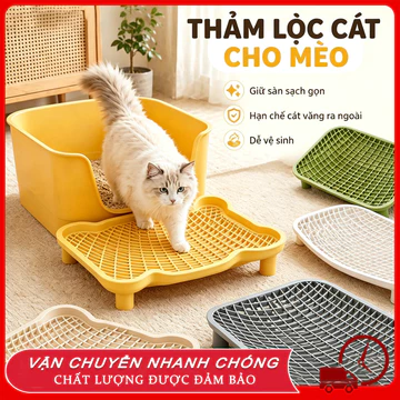Thảm Nhựa Hứng Cát Mèo Dành Cho Nhà Vệ Sinh Mèo Chân Cao，bồn vệ sinh mèo chân cao 50x40x9cm cao cấp