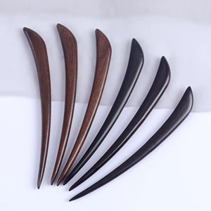 WHX Kẹp Tóc Gỗ Đàn Hương Đỏ 15cm, Cổ Lá Lớn, Phong Cách Trung Quốc, Đơn Giản, Cuộn Tóc Mun