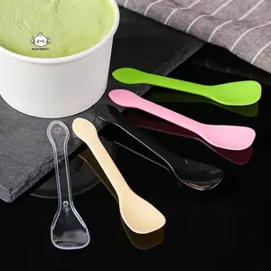 Maybest 50 Chiếc Thìa Nhựa Mini Flatware Thìa Cho Thạch Kem Món Tráng Miệng Thìa Khai Vị Cho Đồ Dùng Dự Tiệc Màu Vàng Hồng {VN}