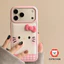 Đối với iPhone 17 16 15 14 12 11 Pro Max X Xr Xs Max 7 8 Plus Hoạt hình mèo màu hồng mẫu da trường hợp điện thoại